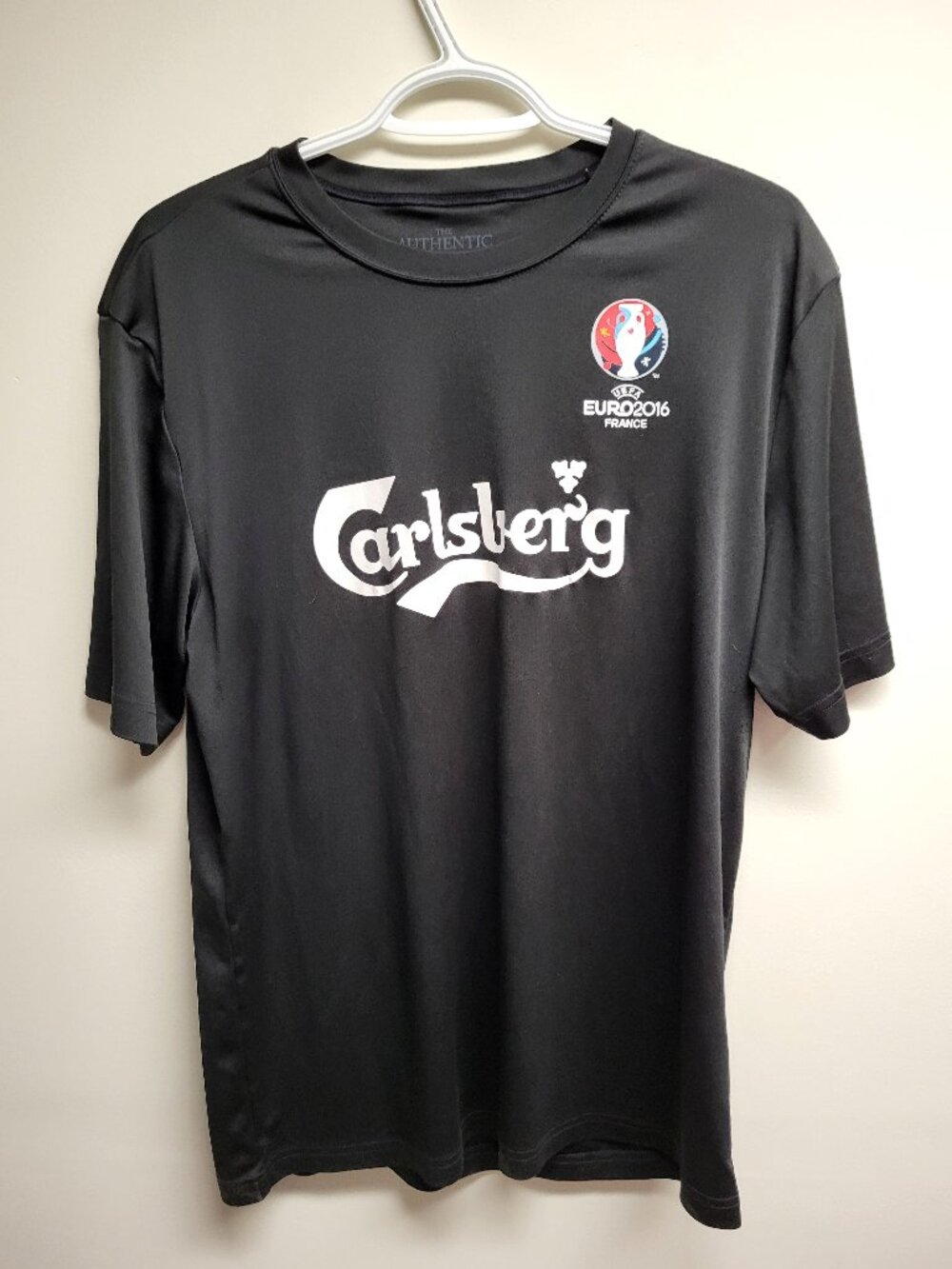 Carlsberg UEFA Euro 2016 France Men's Black Athletic T-Shirt Size Large Soccer